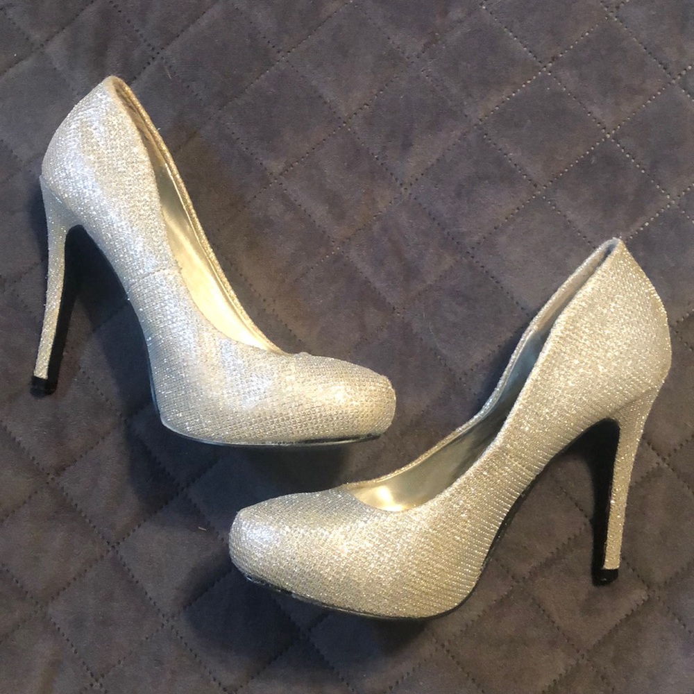 Silver high heels